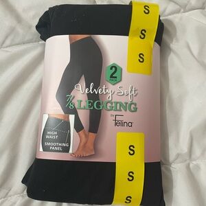 Felina Black Velvety Soft Leggings - 2 Pack